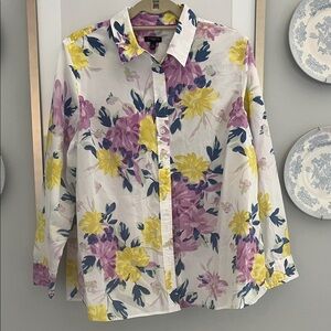 Talbots Multicolor Floral Blouse